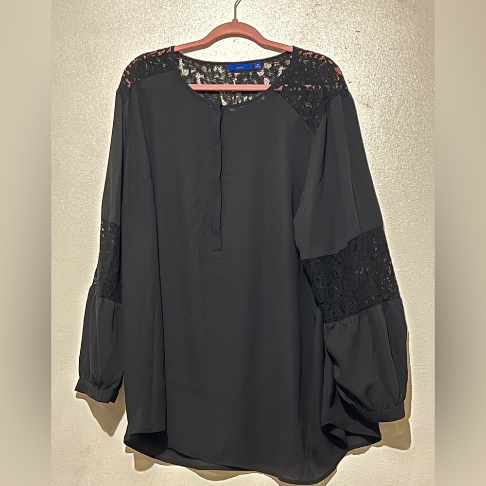 Apt. 9 Plus Size Black Shirt w/Lace